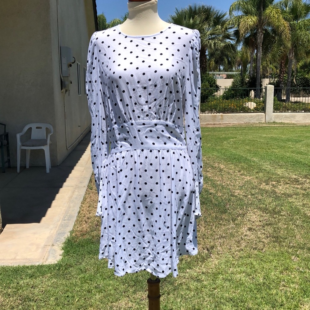 AFRM Black and White Polka Dot Dress
